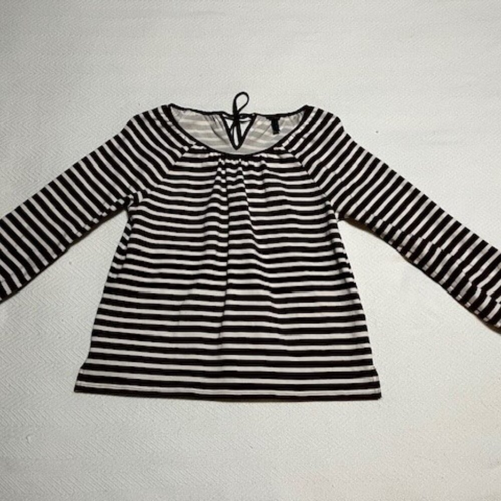 J. Crew sz S Maroon Stripe Cotton Top